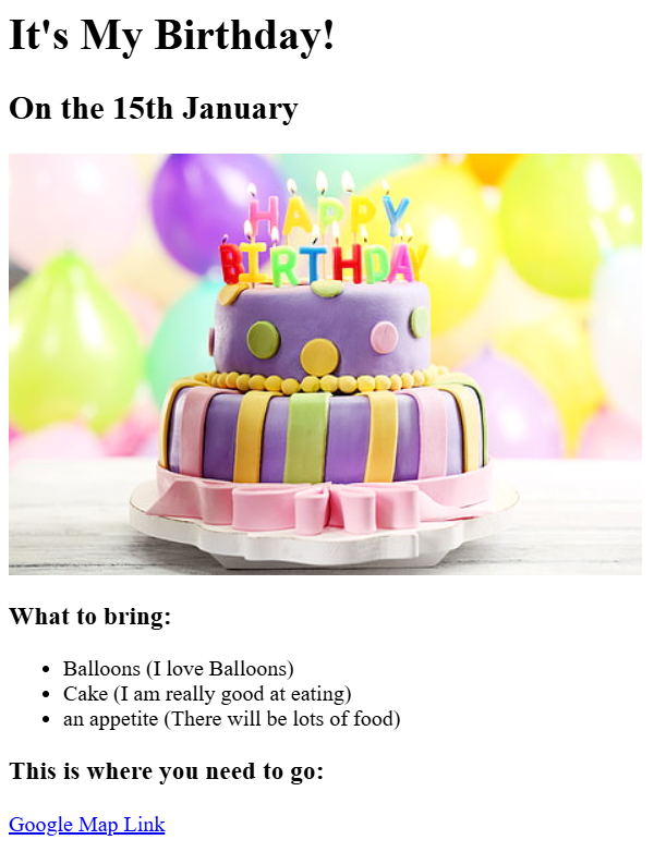 Birthday Invite